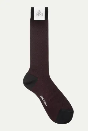 Bordeaux micro fancy short socks - Made in Italy