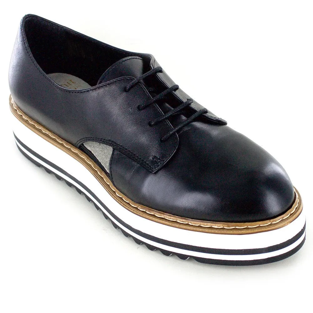 Brody - Classic Black Platform Oxford Mens Shoes