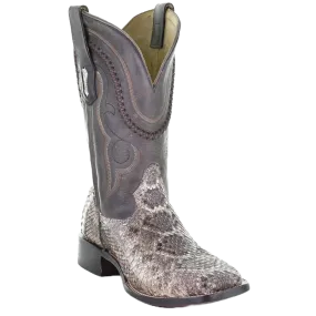 Corral Men's Natural Rattle Snake Square Toe Western Boots A3800
