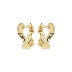 EVRA recycled organic shaped crystal hoops gold-plated