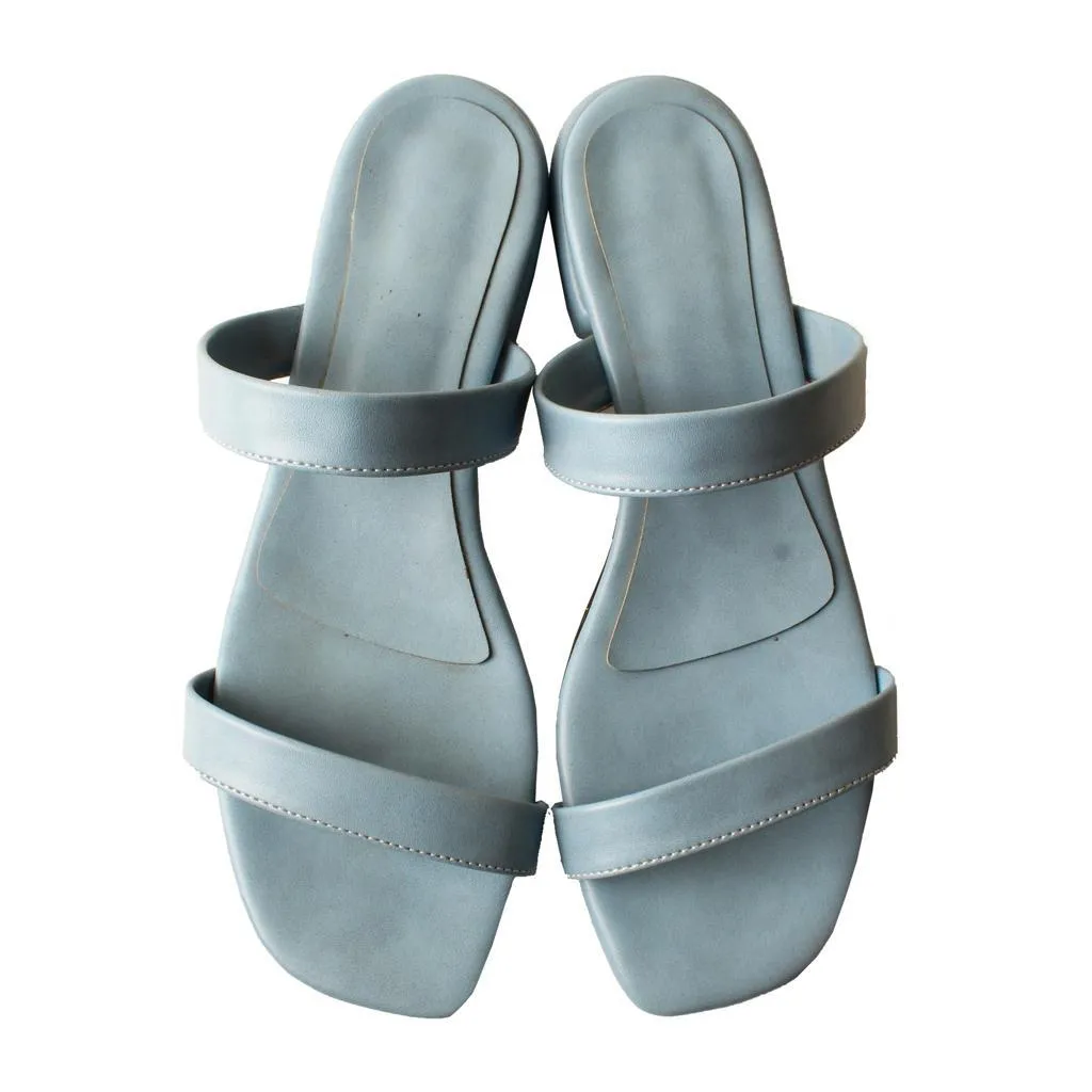 Minimal 2 Strap Slides Baby Blue