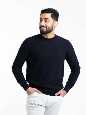 Navy Long-Sleeve Crewneck Sweater