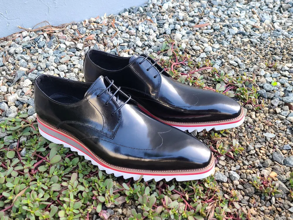 Plain Toe Wing-tip Stitching Blucher style Oxford