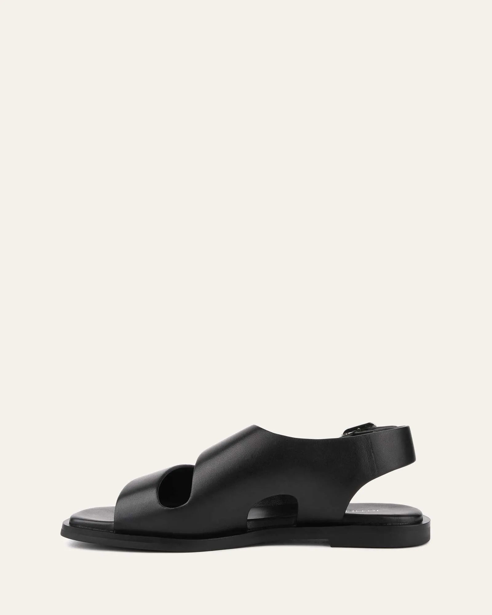 SADIE FLAT SANDALS BLACK LEATHER