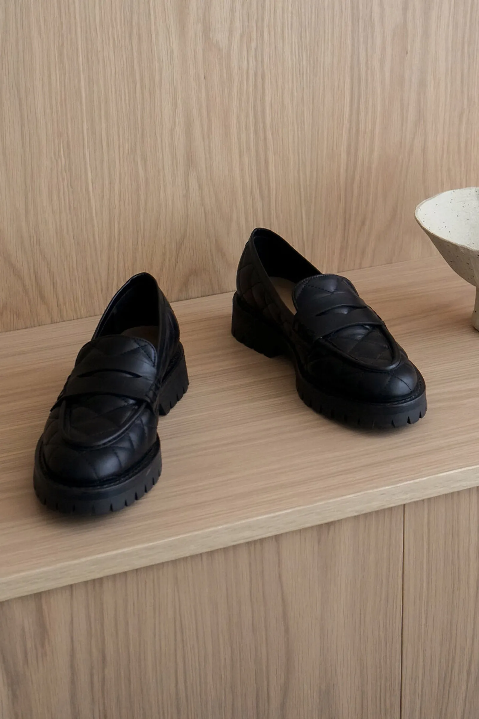 Signe Quilted Leather Loafers