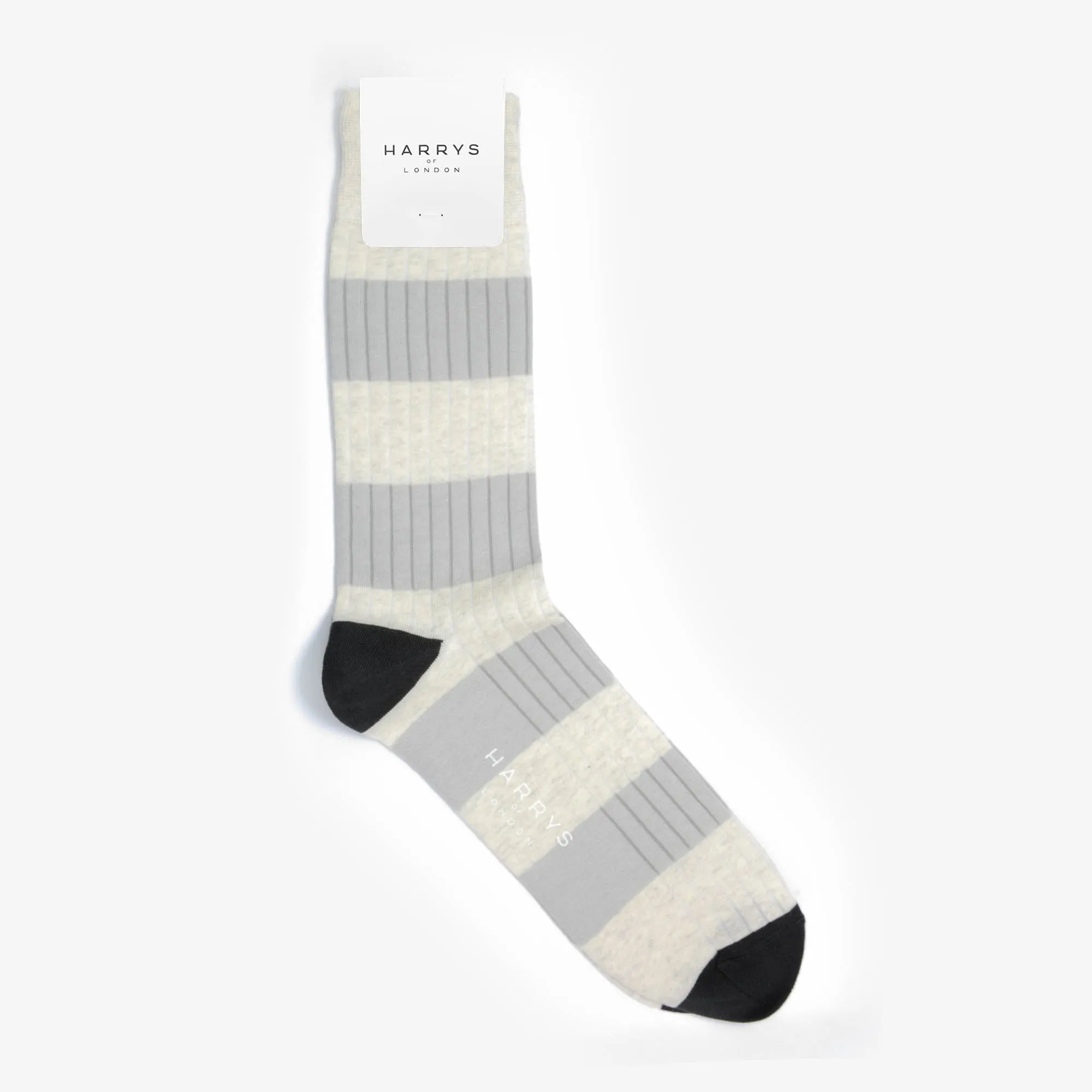 Striped Sock Cotton White/Light Grey